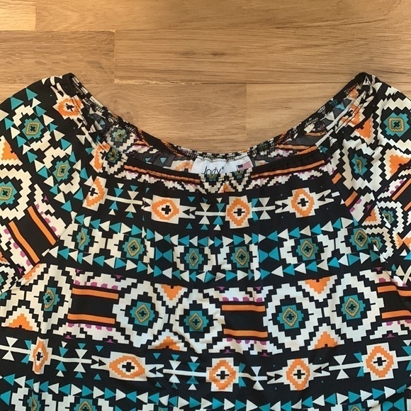 Jody California Abstract Geometric Pattern Boatneck Above Knee Dress Women’s M - Picture 5 of 12